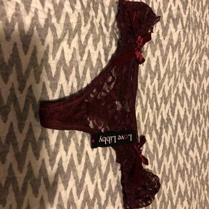Red burgundy thong